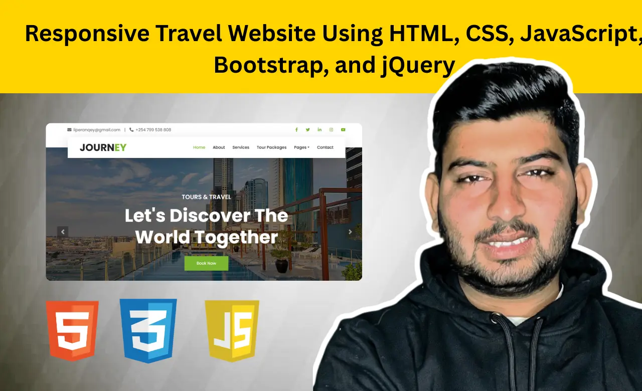 Responsive Travel Website Using HTML, CSS, JavaScript, Bootstrap, and jQuery