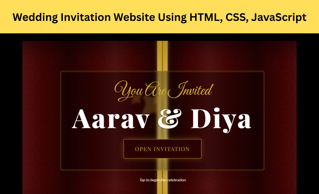 Premium Animated Wedding Invitation Website Using HTML, CSS, JavaScript