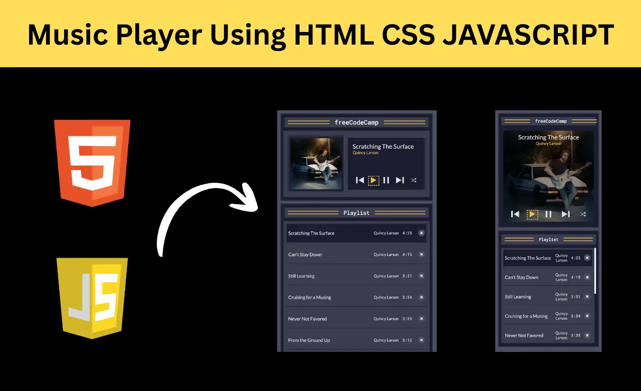 Music Player Using HTML CSS JavaScript